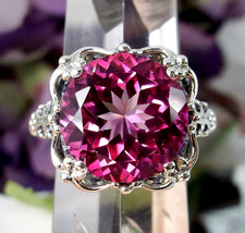 Natural Pink Topaz Ring 6ct Gem Sterling Silver Filigree D103 Made To Order 