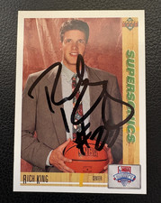 1991-92 Upper Deck Rich King Rookie Signed Basketball Card  Supersonics #8