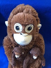 Ikea Orangutan PUNCH Set Mom 24 -2 Mini Babies 8" Plush Ikea Djungelsko Cute