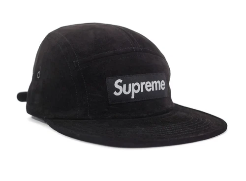 Casquette de camp Supreme Suede SS16 noire (OCCASION) regardez photos