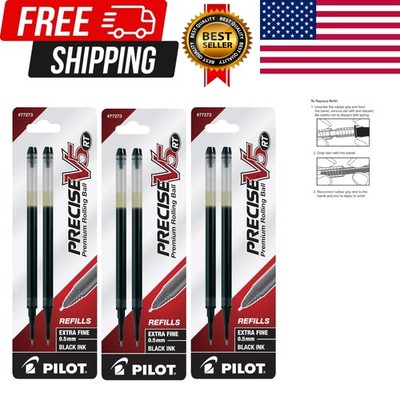 Pilot Precise V5 RT Refills Black 0.5mm 6 Pack