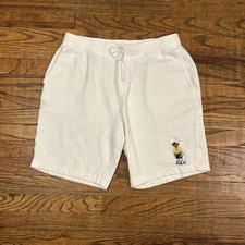 Polo Ralph Lauren Shorts Mens Medium Blue Sweat Fleece 9 Inseam Polo Bear