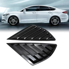 For Ford Mondeo Fusion 13-19 Rear Side Window Quarter Louver Cover Glossy Black