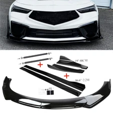 Front Bumper Lip Spoiler Splitter Body Kit+Side Skirt For Acura Integra P
