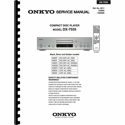 Onkyo DX-7555 CD Player Service Manual (Pages: 31) | eBay