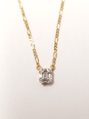 Set & Steine Schild der Stärke Halskette 10k massiv Gold 0,12ct weißer Diamant