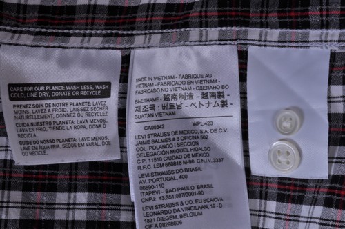 Mod con botones vintage LEVIS S tartan occidental rockabilly vaquero a cuadros - Imagen 12 de 12