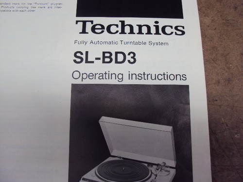 Technics SL-BD3 Original Operating Instruction Booklet. Parting Out SL-BD3. - Picture 3 of 3
