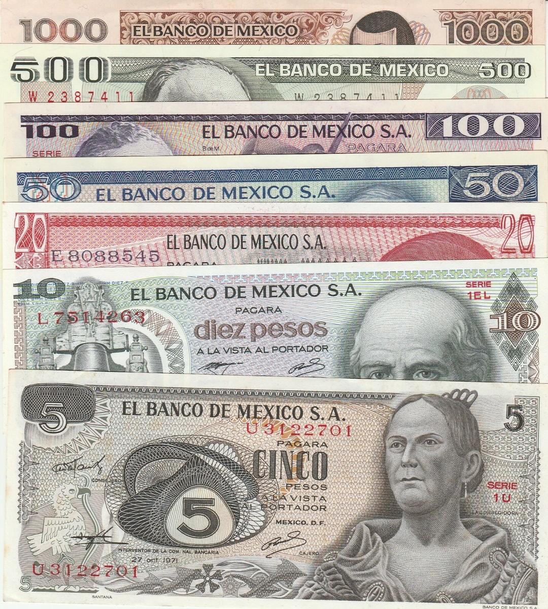 メキシコ旧紙幣 7種セット Banco de Mexico El Banco de Mexico: Collection 7 Bank Notes UNC. | eBay
