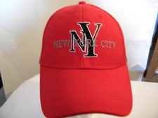 NYC 1664 STRAPBACK BASEBALL HAT/CAP, RED NEW YORK CITY, NY NWT