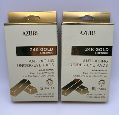 NEW Azure 24K Gold & Retinol Anti-aging Under Eye Patches-5 Pairs (Pack Of 2)