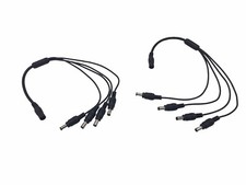 Lot of 2 DC 1 to 4/8 Way Power Splitter Adapter Cable For CCTV Camera Set - NEW