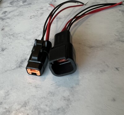 20 AWG Black Deutsch DTM 4 Pin Automotive Wire Waterproof 2 Black & 2 Red Wires