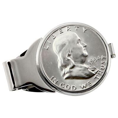 NEW American Coin Treasures Silver Franklin Half Dollar Coin Money Clip 13007