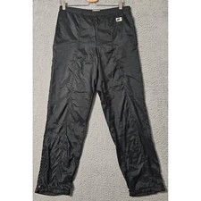 Nike Vintage 90s Gray Tag Windpants Track Pants Ankle Zip Lined Black Mens Small