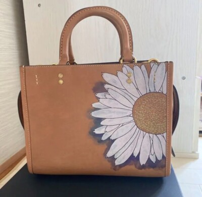 COACH X KŌKI, Rogue 25 Original Natural Leather With Daisy Brown
