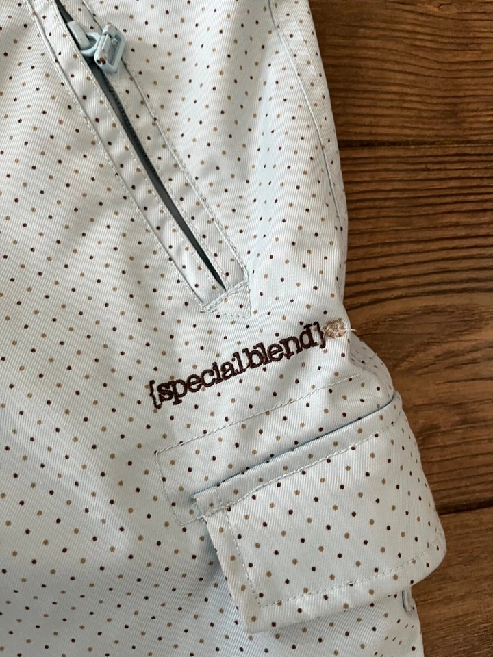 Pantalones de snowboard/esquí de mezcla especial para mujer cremallera media carga lunares azul claro Foto 3 de 4