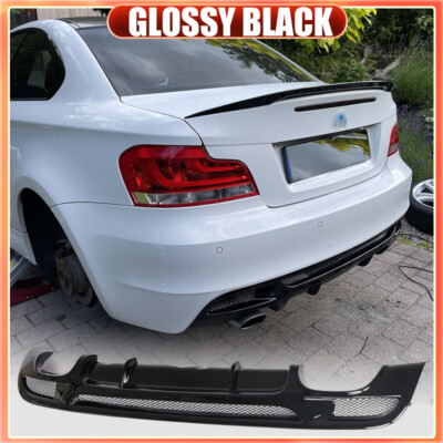 Fit For BMW E82 120i 125i 135i MSport 07-13 Gloss Black Rear Bumper ...