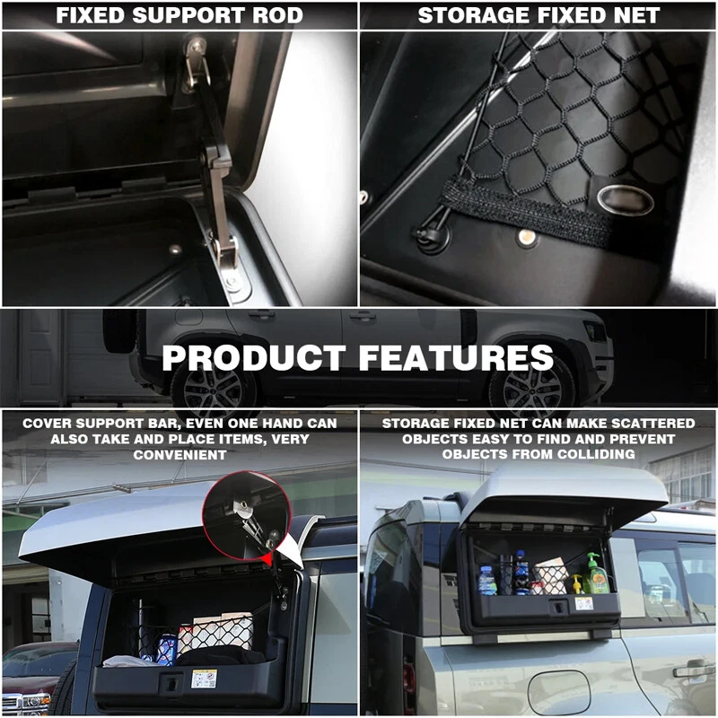 Side Storage Luggage Box Rack Tool Box for Land Rover Defender 90 110 130 L663 . - Image 3 of 4