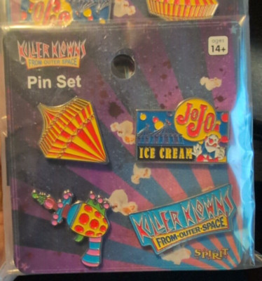Killer Klowns from Outer Space Set of 4 Enamel Pin Set Spirit Halloween 