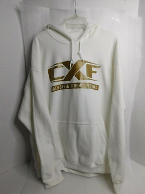 XL California Xtreme Fighting LOGO Hooded Jacket White Gildan