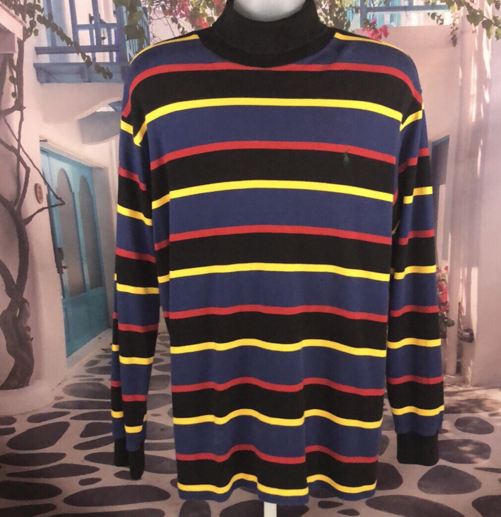 Polo Ralph Lauren Vintage Multicolor Striped Turtleneck
