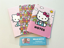 NWT Hello Kitty Three 3 Pack Notebooks Notes 80 Pages Each/240 Pages Total