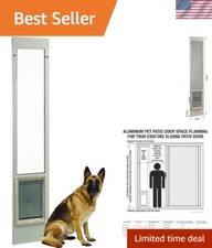 Aluminum Pet Patio Door, Adjustable Height 77-5/8" to 80-3/8", 15" x 20" Flap...