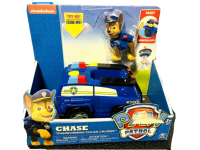 NIB Spin Master Paw Patrol Chase Transforming Police Cruiser w/ Chase Figure