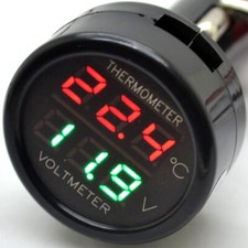 2 In1 Voltmeter Thermometer 12v 24v Dual Display Dual Function Car Voltage Meter 2 In1 Voltmeter Thermometer 12v 24v Dual Display Dual Function Car Voltage Meter