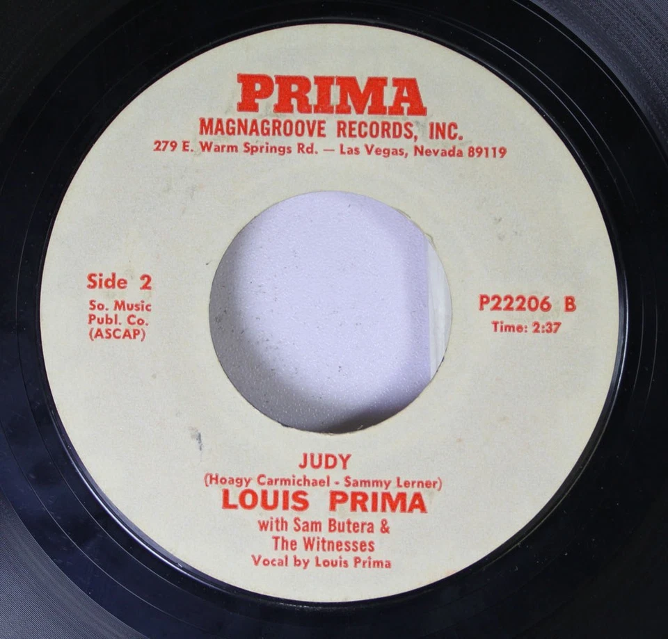 Pop 45 Louis Prima - I'M Leaving You / Judy On Prima Magnagroove Records, Inc. - Image 2 of 2