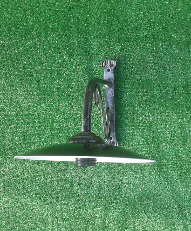 APPLIQUE DA ESTERNO IN FERRO BATTUTO, FINITURA NERA E27 PIATTO RIFLET. 25CM - Immagine 2 di 4