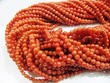 10strands Natural Italian Coral Round Smooth Plain Beads 3mm Strand 10 inch Long