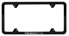 Audi Black License Plate Frame With Quattro Logo ZAW071801JDX9