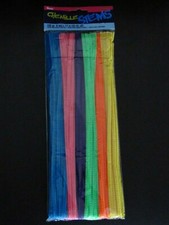 100 PCS CHENILE STEMS "Pipe Cleaners" Neon  Jewel Assorted