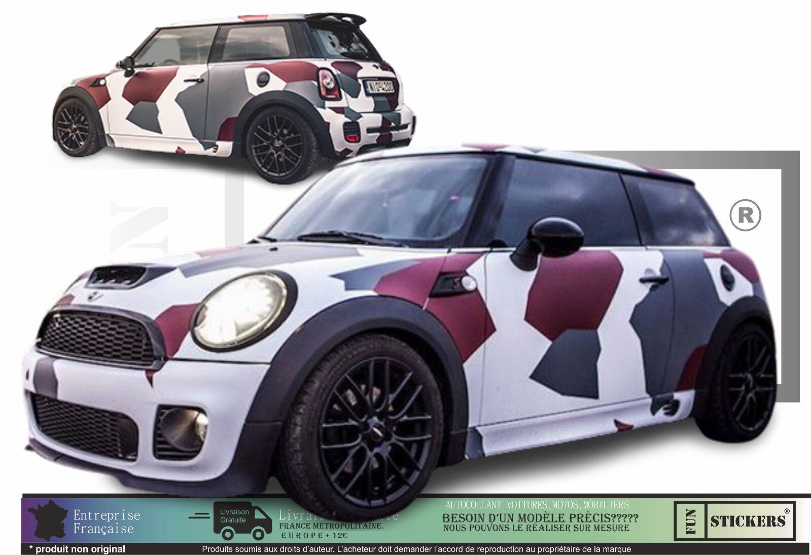 Kit déco effet camouflage pour Mini : masquez les rayures avec un adhésif durable