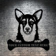 Personalized Corgi Name Metal Sign Gift. Customizable Dog Owner Wall Decor Gift