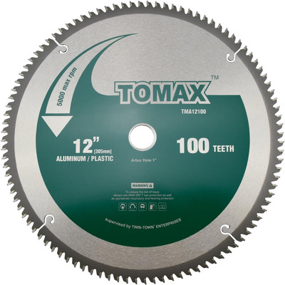 TOMAX 12-Inch 100 Tooth TCG Aluminum and Non-Ferrous Metal Saw Blade with 1-Inch