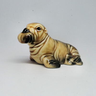 Goebel Walrus Multicolor Brown Figurine No. 36534  West Germany Unique