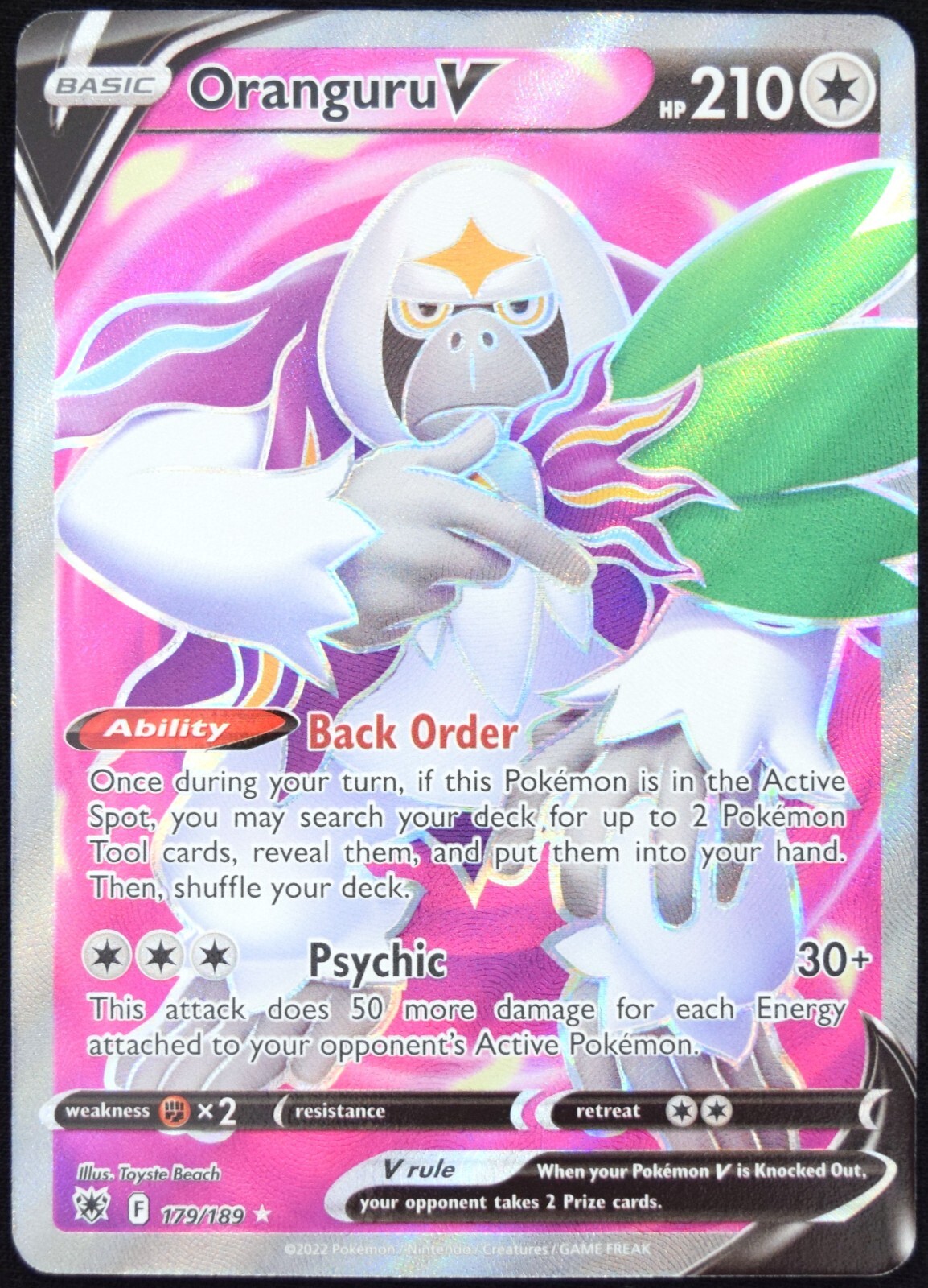 Pokemon TCG Oranguru V 179/189 2022 Astral Radiance Ultra Rare Card - NM