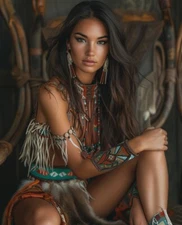Professional 8x10 Photos: Beautiful Native American Woman Art Quality  99068236