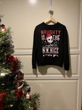 Disney Nightmare Before Christmas Naughty Is New Nice Sweatshirt Juniors M 7-9