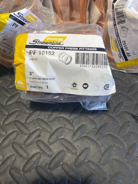 Copper Propres Fittings 3" Coupling WITH STOP - Image 3 of 3