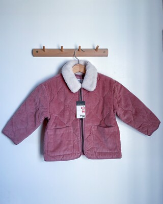 Primark Mädchen Alter 2-3 Cordjacke mit Lammfellkragen neu mit Etikett 