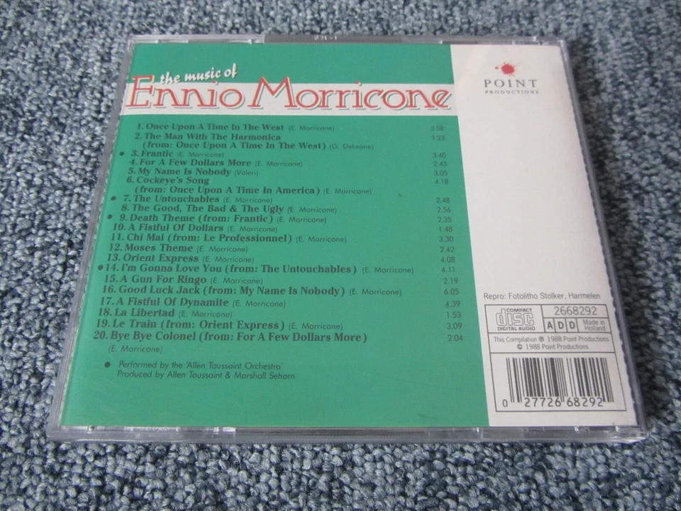 CD : The Music of Ennio Morricone Point Productions 1988 Made in Holland 2668292 - Bild 2 von 4