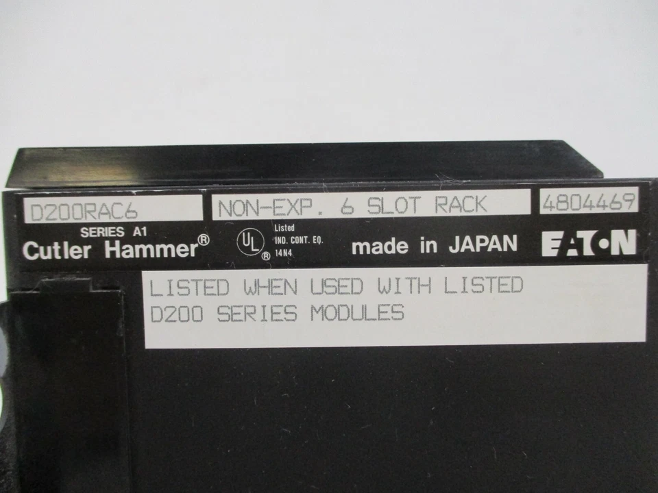 Cutler Hammer D200RAC6 6-Slot Rack Chassis D200 Series Series A1 - Image 4 of 4