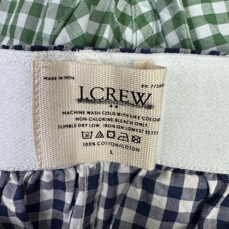 J.Crew Three-Pack Woven Boxers Mens L Multi Gingham Checked Lightweight Cotton - Image 3 of 4