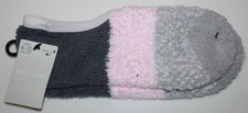 West Loop Socks Womens 4-10 No Show Liner Fuzzy Cozy 1 Pack Gray Pink Plush NEW