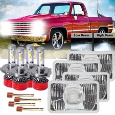 4pcs 4x6 Led Headlights Glass Lens Drl For 1977-1986 Chevrolet Caprice 4pcs 4x6 Led Headlights Glass Lens Drl For 1977-1986 Chevrolet Caprice