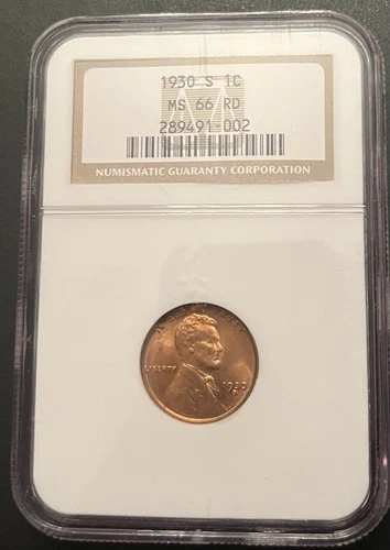1930 S Lincoln Cent MS66 RD NGC
